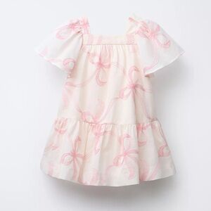 Zara embroidered bow dress girls